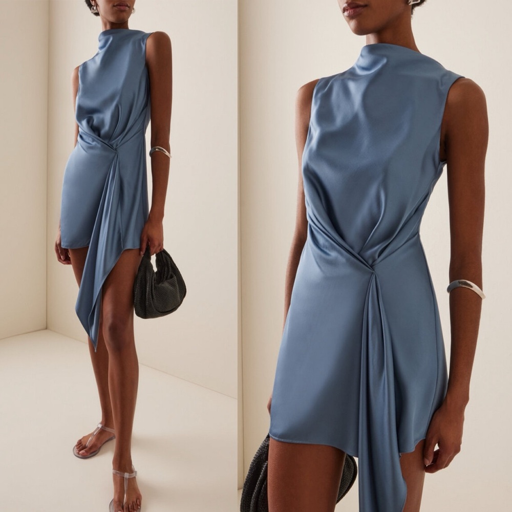 Significant Other Alyssa Satin Mini Dress in Iron 10 NWT